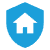 Shield with home icon representing reliability