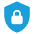 Shield with lock icon representing data privacy