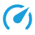 Speedometer icon representing fast response
